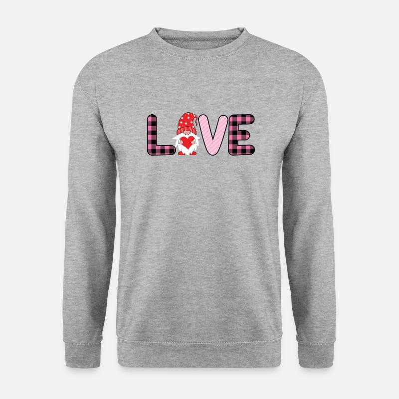 Liebesmotiv - Unisex Pullover - Weißgrau meliert