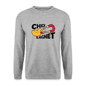 Casanova Chick Magnet Womanizer - Unisex Sweatshirt - salt & pepper - Front - Alina (178cm) & Michal (187cm)