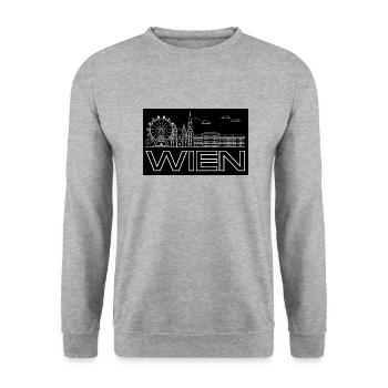 Vienne - avec skyline - Sweat-shirt Unisexe - gris chiné - Devant - Alina (178cm) & Michal (187cm)
