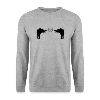 Toast 2 Elephant Beer - Unisex Sweatshirt - salt & pepper - Front - Alina (178cm) & Michal (187cm)