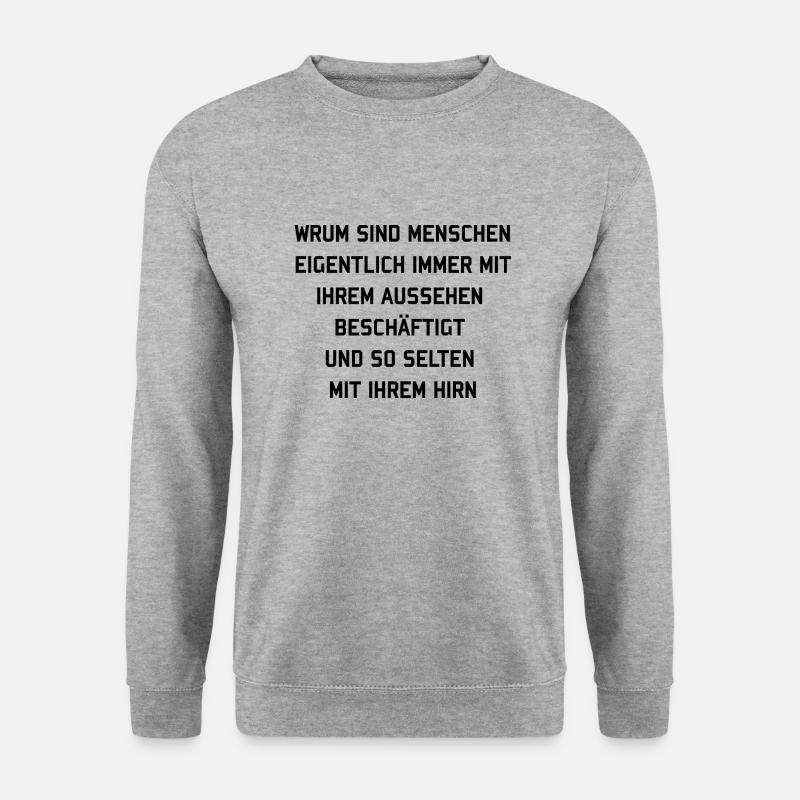 Lustiger Spruch - Unisex Pullover - Weißgrau meliert