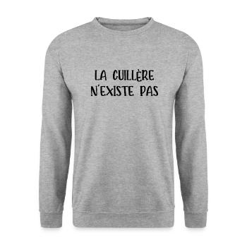la cuillère n'existe pas - Sweat-shirt Unisexe - gris chiné - Devant - Alina (178cm) & Michal (187cm)