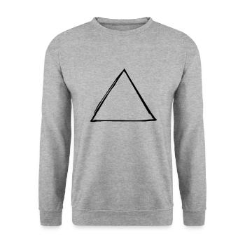 Triangle dessiné à la main (1C) - Sweat-shirt Unisexe - gris chiné - Devant - Alina (178cm) & Michal (187cm)