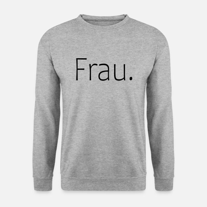 Frau. - Unisex Pullover - Weißgrau meliert