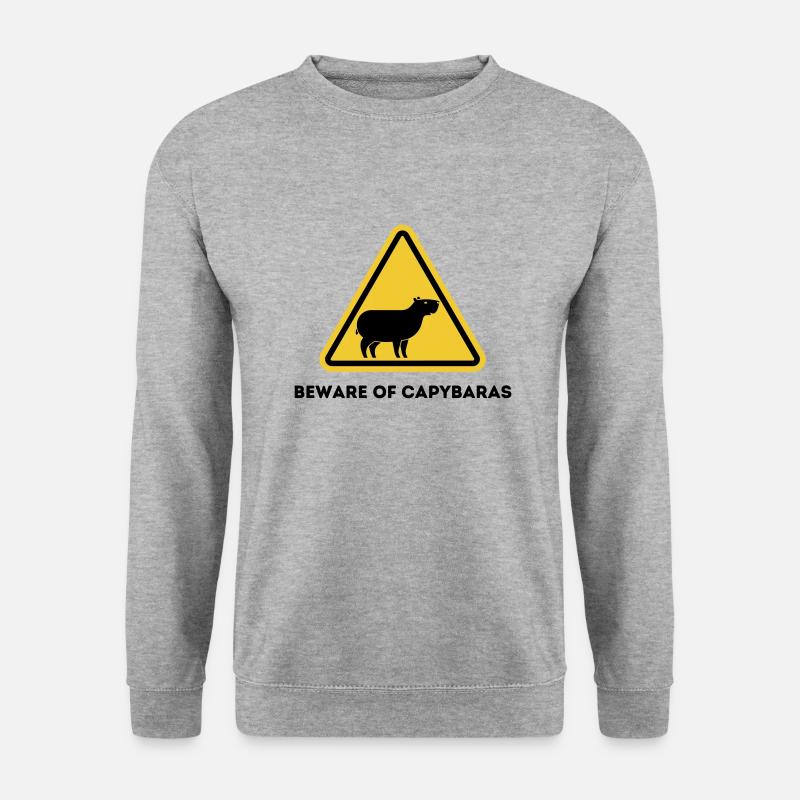 Beware of capybaras - Unisex Pullover - Weißgrau meliert