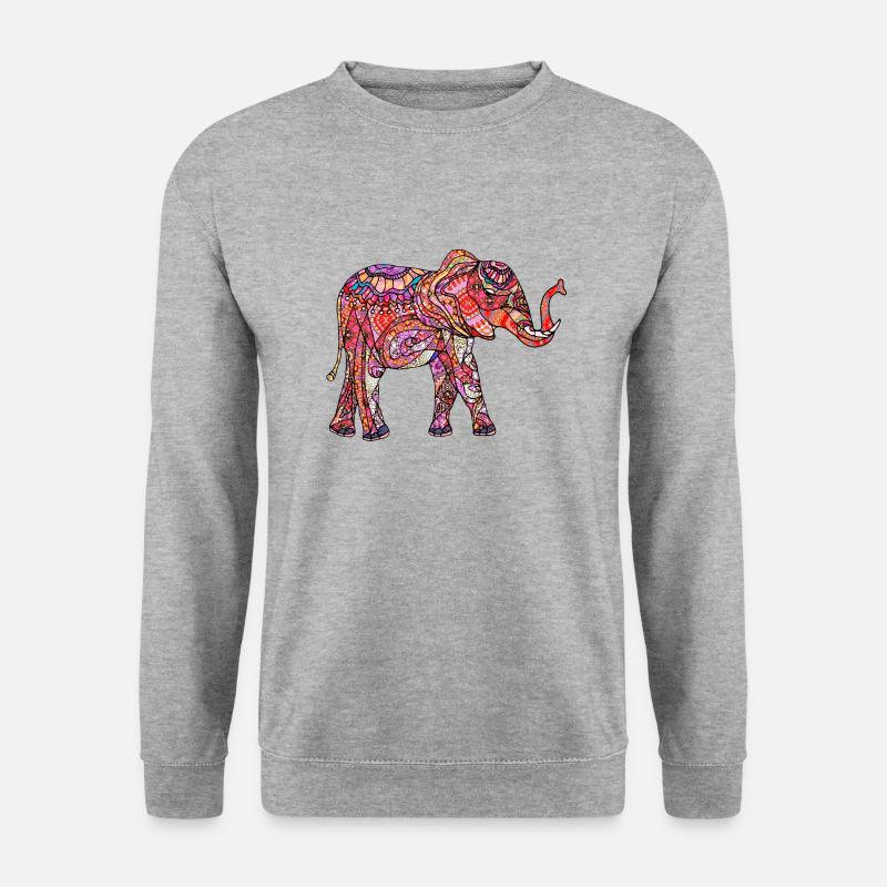 Elefant - Unisex Pullover - Weißgrau meliert