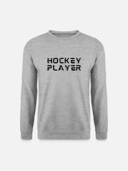 Hockeyspieler originelle Geschenkidee - Unisex Pullover - Weißgrau meliert