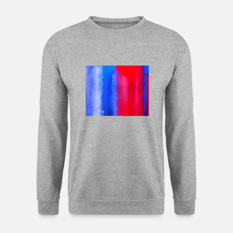 blue and red painted - Unisex Pullover - Weißgrau meliert