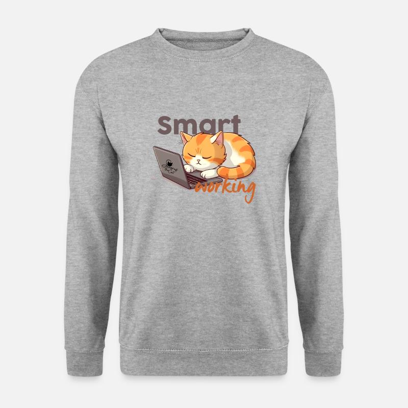 Intelligentes Arbeiten - Unisex Pullover - Weißgrau meliert