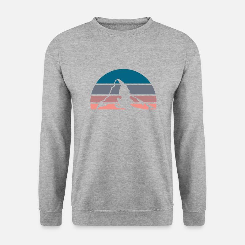 Matterhorn in Farbe - Unisex Pullover - Weißgrau meliert