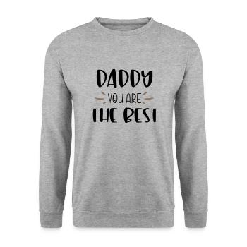 Daddy you are the best - Unisex Pullover - Weißgrau meliert - Vorne - Alina (178cm) & Michal (187cm)