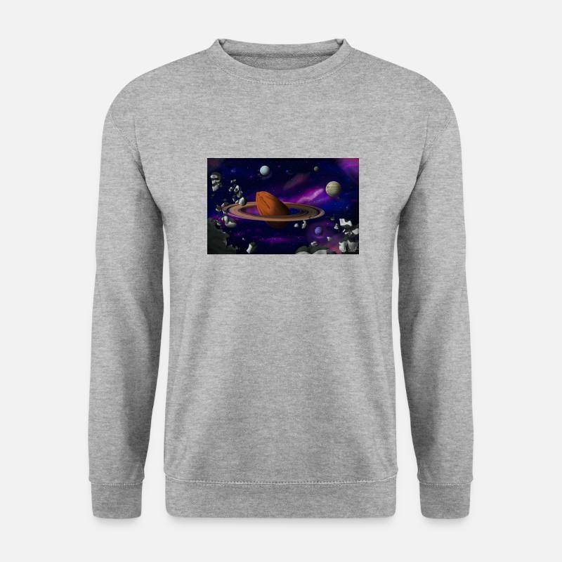 Mandel-Planet - Unisex Pullover - Weißgrau meliert