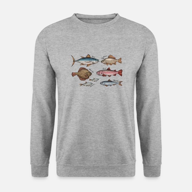 Meerestiere - Unisex Pullover - Weißgrau meliert