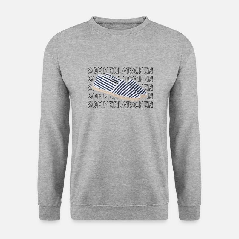 Sommerlatschen Shirt mit handgenähten Espadrilles - Unisex Pullover - Weißgrau meliert