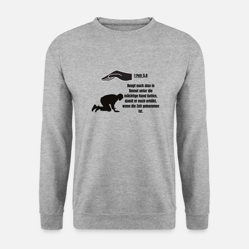 1 Petrus 5 6 - Unisex Pullover - Weißgrau meliert