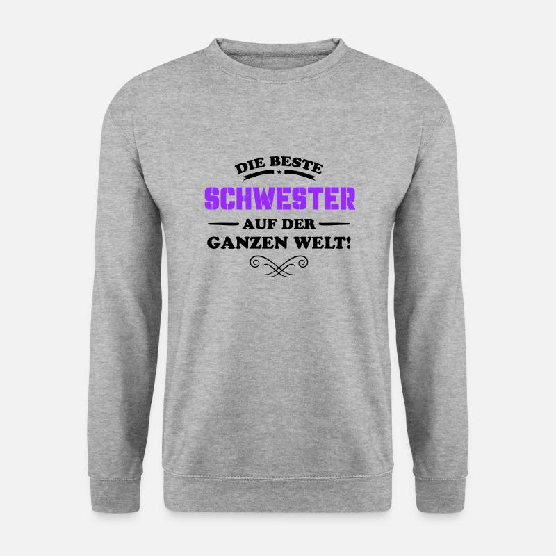die beste schwester - Unisex Pullover - Weißgrau meliert