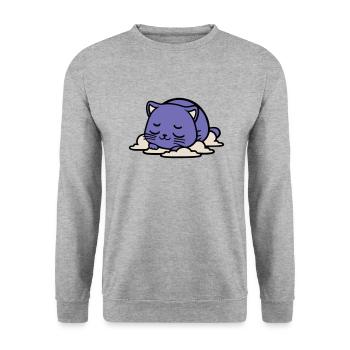 Baby sleeping cat - Unisex Sweatshirt - salt & pepper - Front - Alina (178cm) & Michal (187cm)