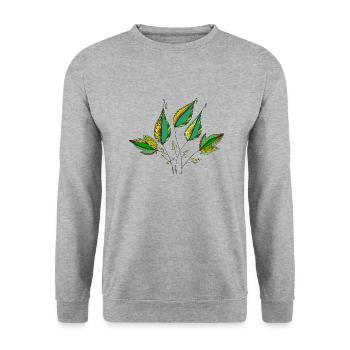 List - Unisex Sweatshirt - salt & pepper - Front - Alina (178cm) & Michal (187cm)
