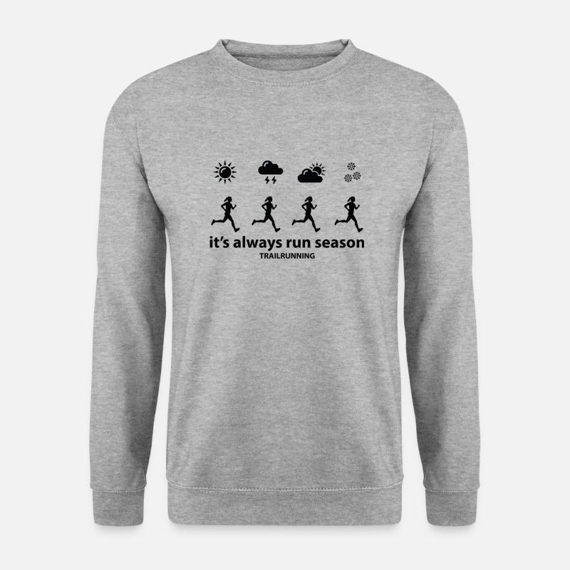 Trail Run Ultra Trail Running Berg Trekking Laufen - Unisex Pullover - Weißgrau meliert