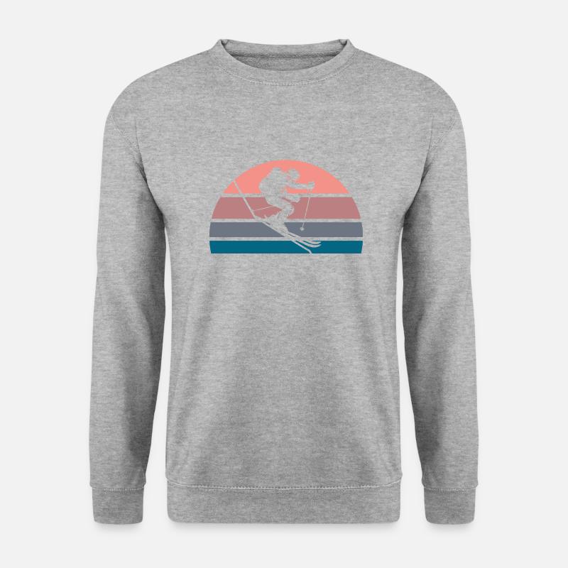 Skitour-Downhill - Unisex Pullover - Weißgrau meliert