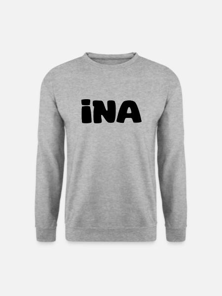 Name - Ina - Unisex Pullover - Weißgrau meliert