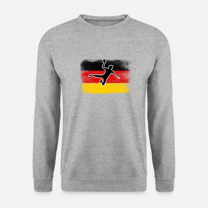 Handball Deutschland Sprungwurf - Unisex Pullover - Weißgrau meliert