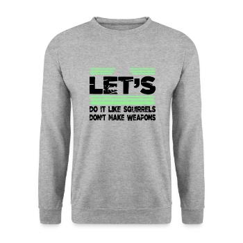 Present Idea Quote Hippie Festival - Unisex Sweatshirt - salt & pepper - Front - Alina (178cm) & Michal (187cm)