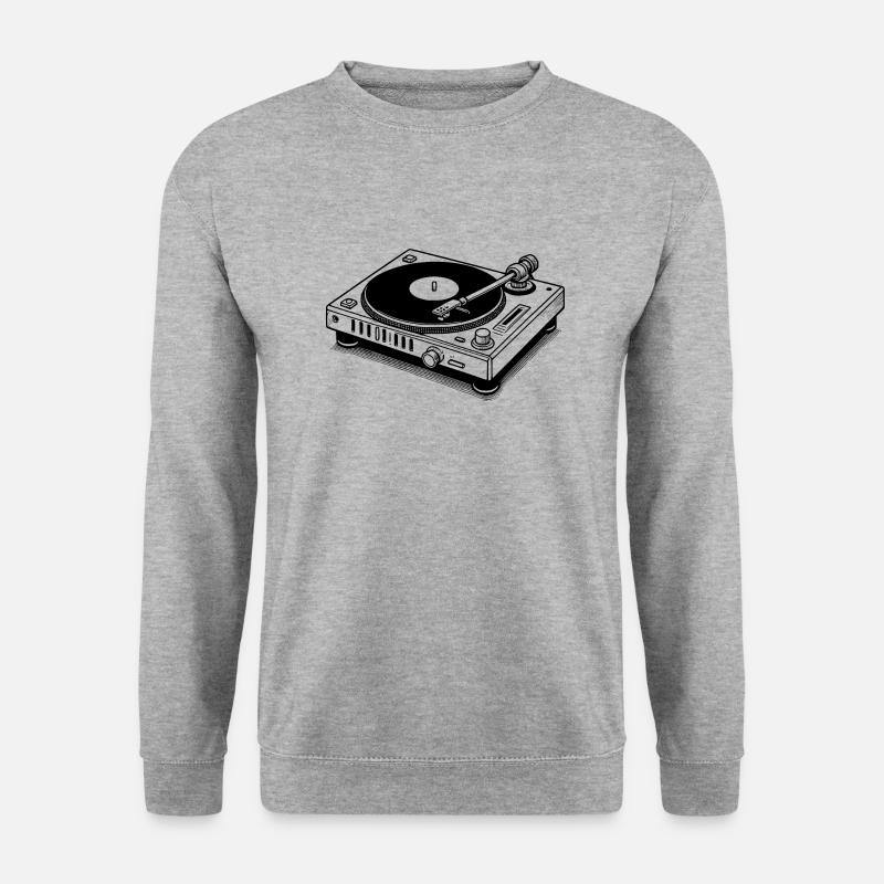Plattenspieler lp vinyl - Unisex Pullover - Weißgrau meliert