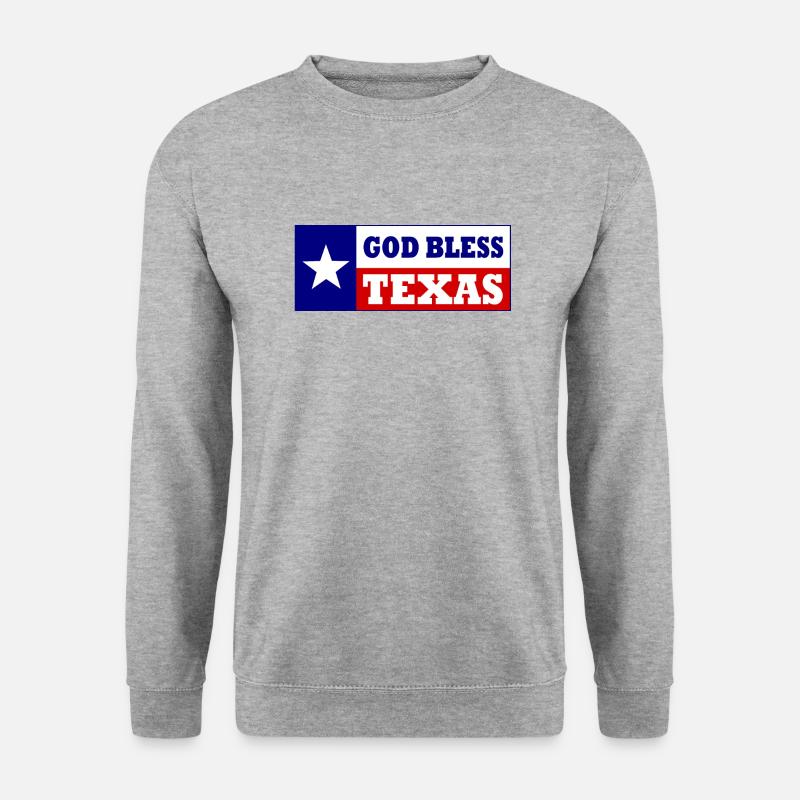 God bless texas - Unisex Pullover - Weißgrau meliert