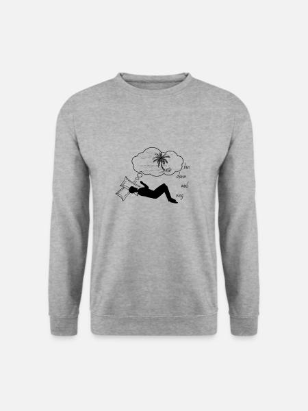 Traumurlaub - bin dann mal weg - Unisex Pullover - Weißgrau meliert