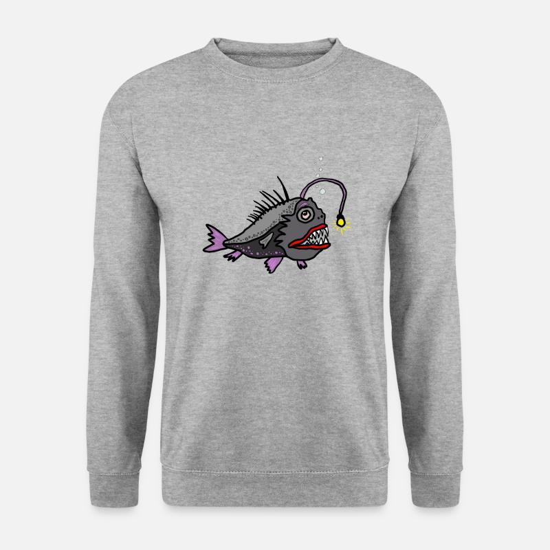 Anglerfisch - Unisex Pullover - Weißgrau meliert