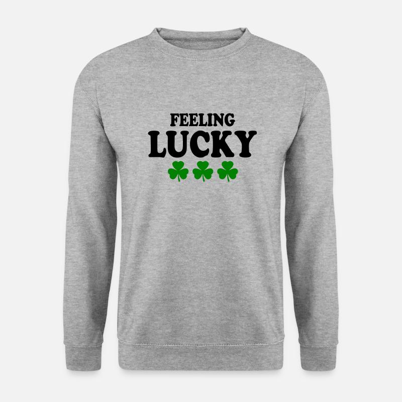 feeling lucky - Unisex Pullover - Weißgrau meliert