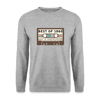 Best of 1980 - Sweat-shirt Unisexe - gris chiné - Devant - Alina (178cm) & Michal (187cm)