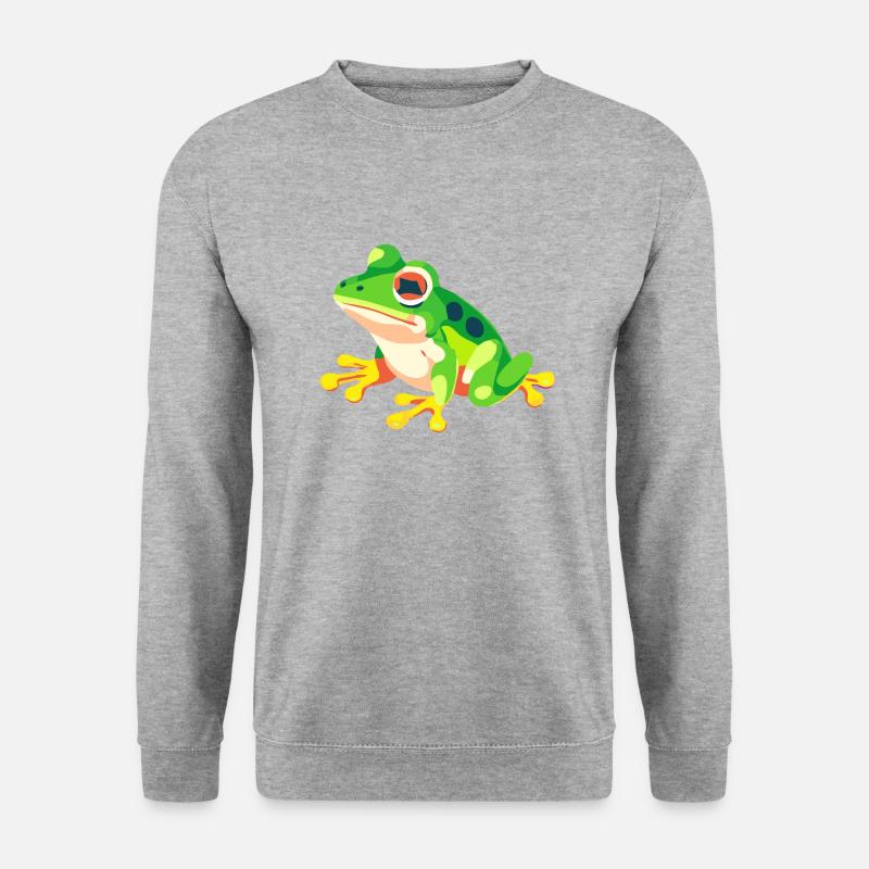 Frosch - Unisex Pullover - Weißgrau meliert