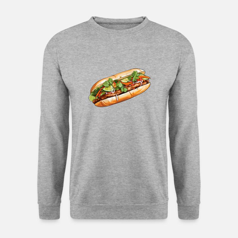 Banh Mi - Unisex Pullover - Weißgrau meliert