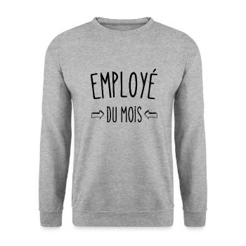employé du mois - Sweat-shirt Unisexe - gris chiné - Devant - Alina (178cm) & Michal (187cm)
