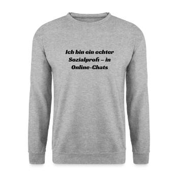 Typisch-Gamer - Unisex Pullover - Weißgrau meliert - Vorne - Alina (178cm) & Michal (187cm)