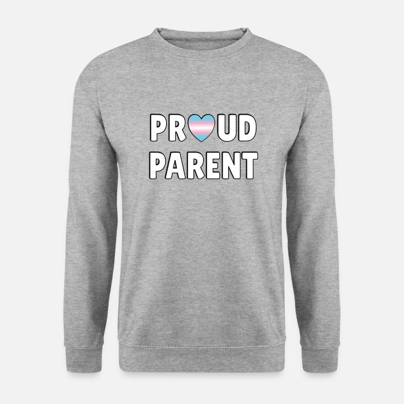 Stolze Eltern - Trans Flag - Unisex Pullover - Weißgrau meliert