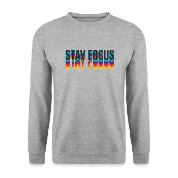 stay focus - Unisex Pullover - Weißgrau meliert - Vorne - Alina (178cm) & Michal (187cm)