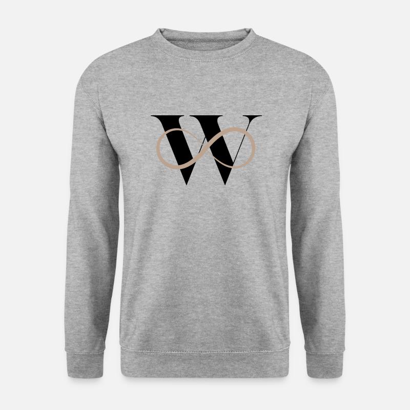 Unendlich w Buchstabe - Unisex Pullover - Weißgrau meliert