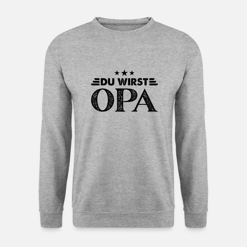 Du wirst Opa - Unisex Pullover - Weißgrau meliert