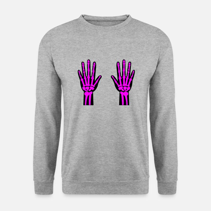 skelett hände 02 - Unisex Pullover - Weißgrau meliert