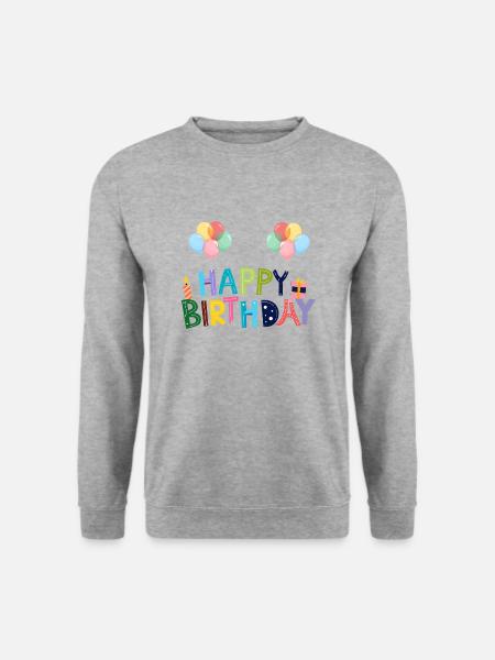 Happy Birthday - Unisex Pullover - Weißgrau meliert