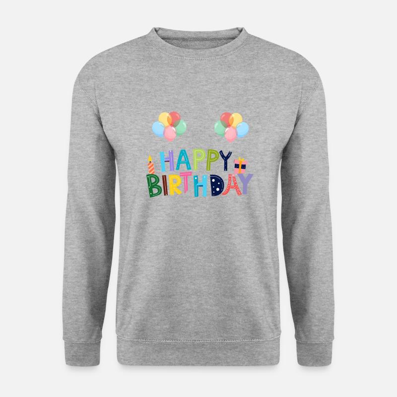 Happy Birthday - Unisex Pullover - Weißgrau meliert