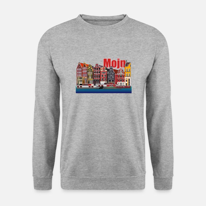 Dänemark // Illustration - Unisex Pullover - Weißgrau meliert