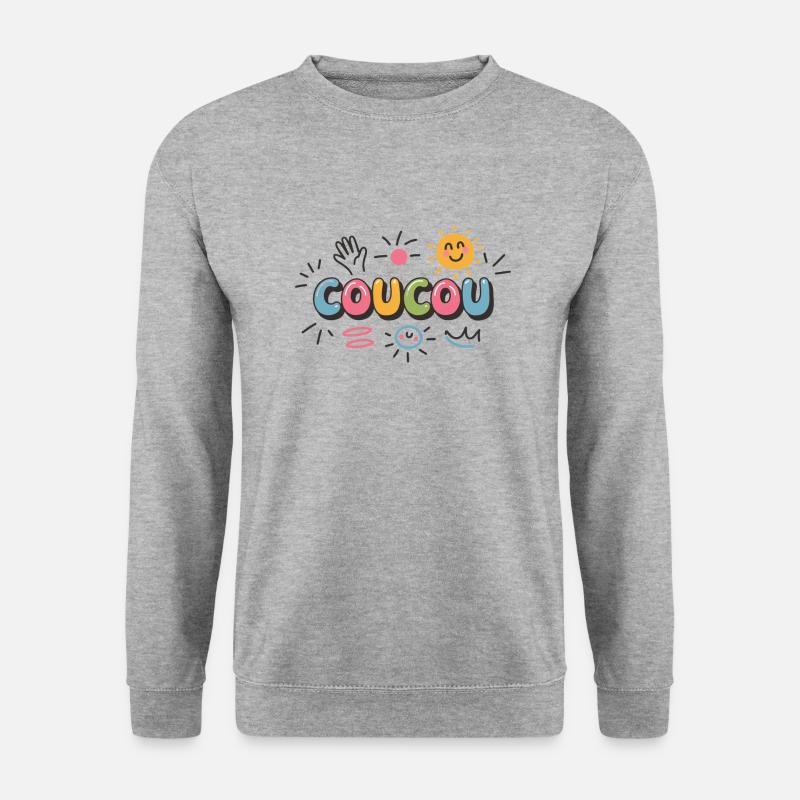 Fröhliches Design - Kuckuck - Unisex Pullover - Weißgrau meliert