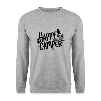 campeur heureux - Sweat-shirt Unisexe - gris chiné - Devant - Alina (178cm) & Michal (187cm)