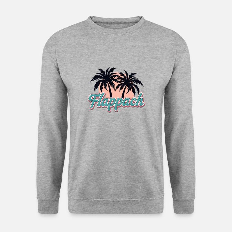 Flappach Ravensburg Palmen - Unisex Pullover - Weißgrau meliert