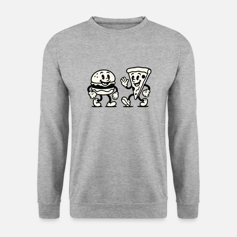 Burger Pizza Comic - Unisex Sweatshirt - salt & pepper