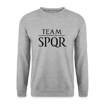Équipe SPQR logo vecteur foncé - Sweat-shirt Unisexe - gris chiné - Devant - Alina (178cm) & Michal (187cm)